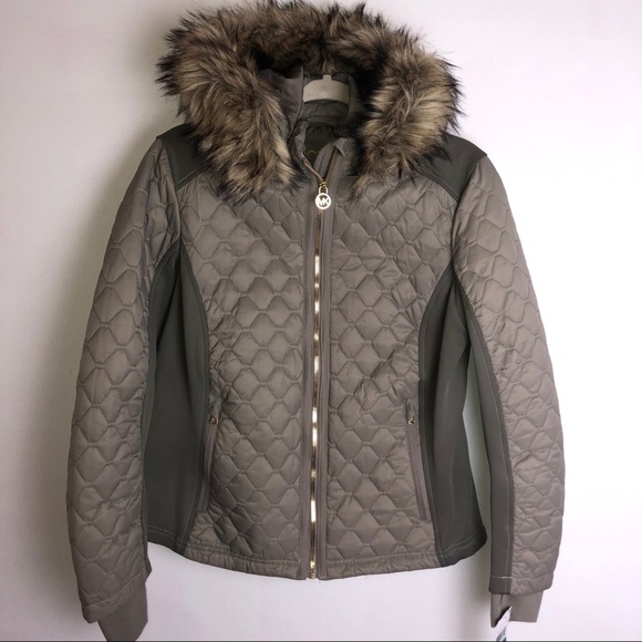 MICHAEL Michael Kors Jackets & Blazers - Michael Kors taupe color gold zip up size large